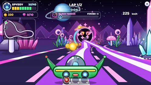 Black Tongue, a black hole with eyes, fires a beam down the road