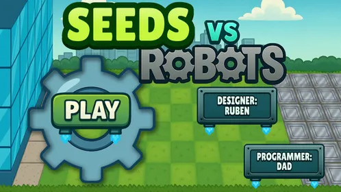 Title screen with the credits signs