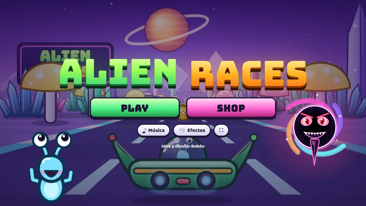 Pantalla de inicio de Alien Races