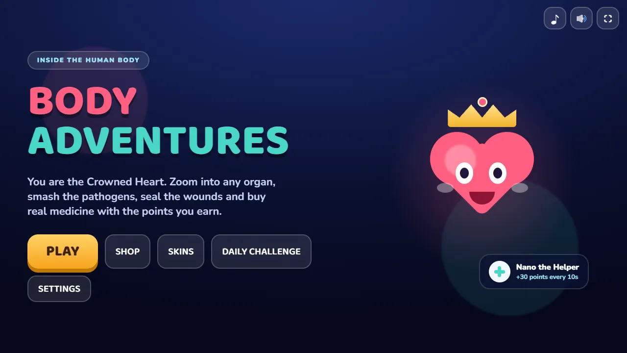 Body Adventures title screen
