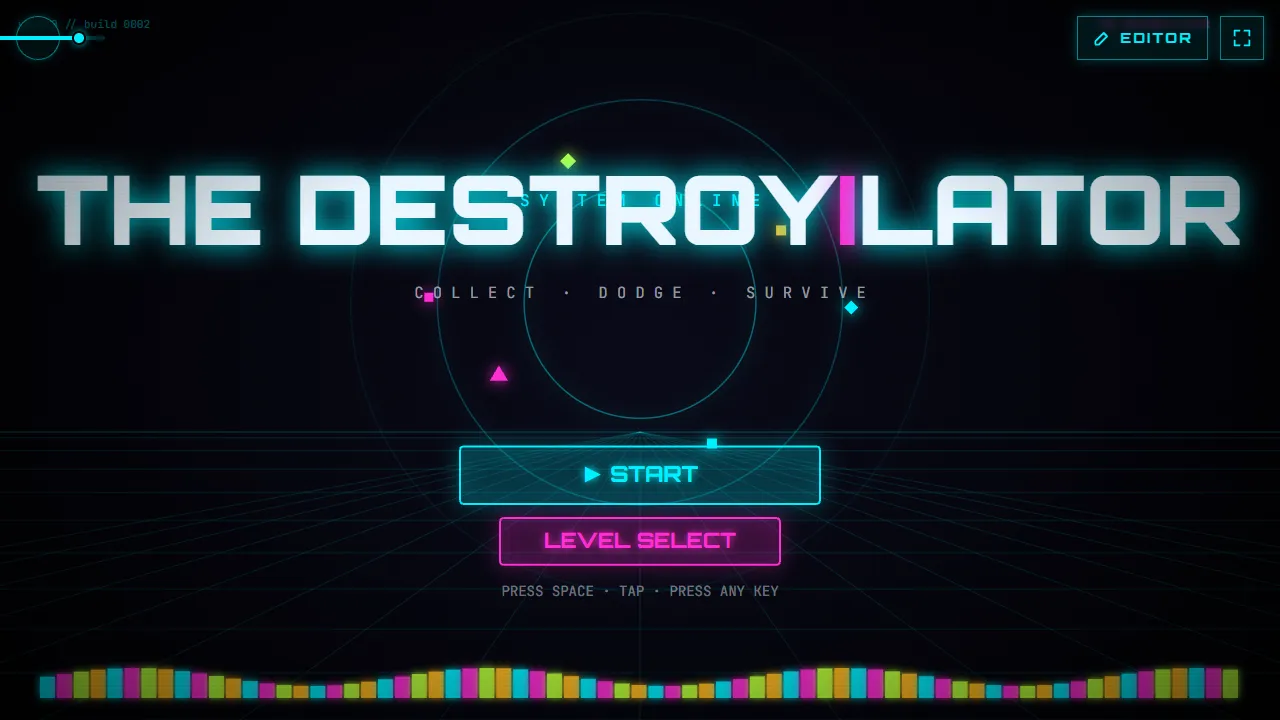The Destroyilator title screen